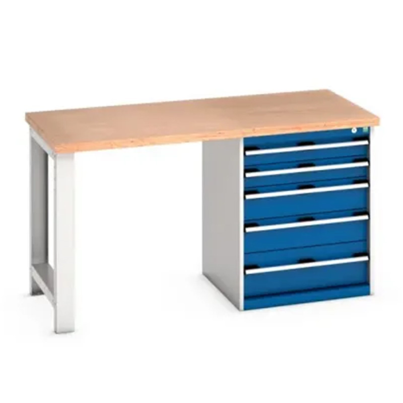 Pedestal Bench 840mm High with 5 Drawer Cabinet