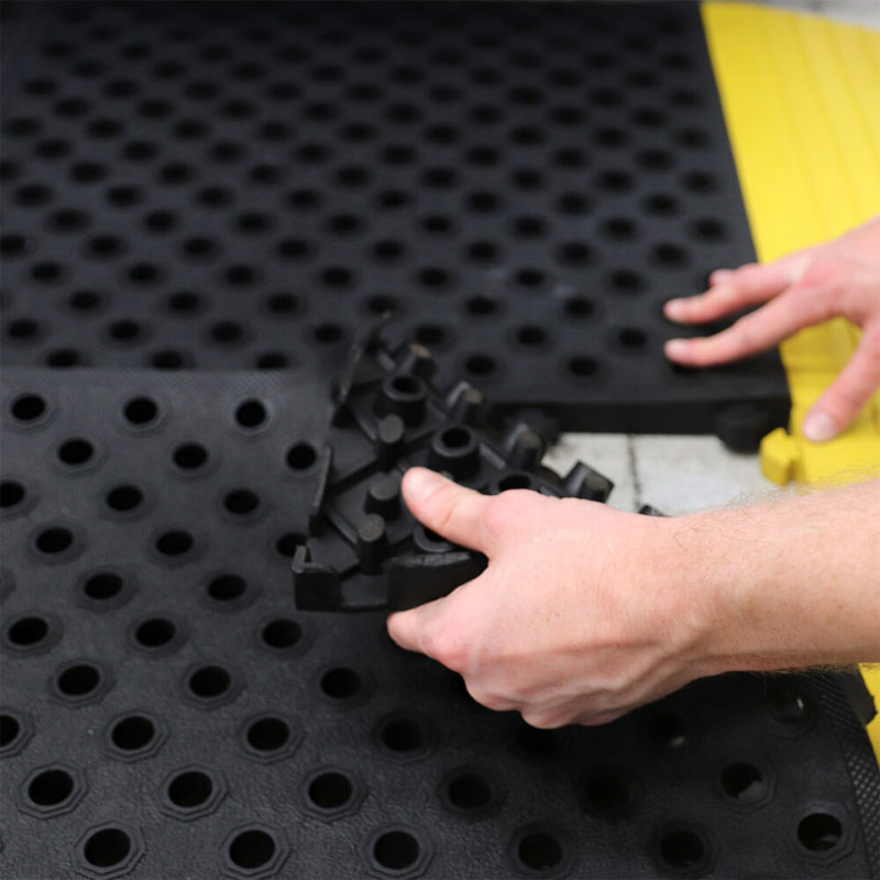 Fatigue-Lock Tile - Black - Holed