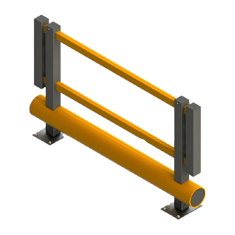 Pedestrian Bumper Barrier - Single Bumper - Safety Yellow & Grey