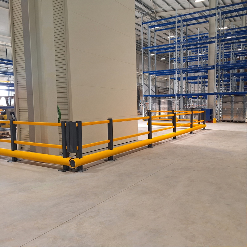Pedestrian Bumper Barrier - Single Bumper - Safety Yellow & Grey