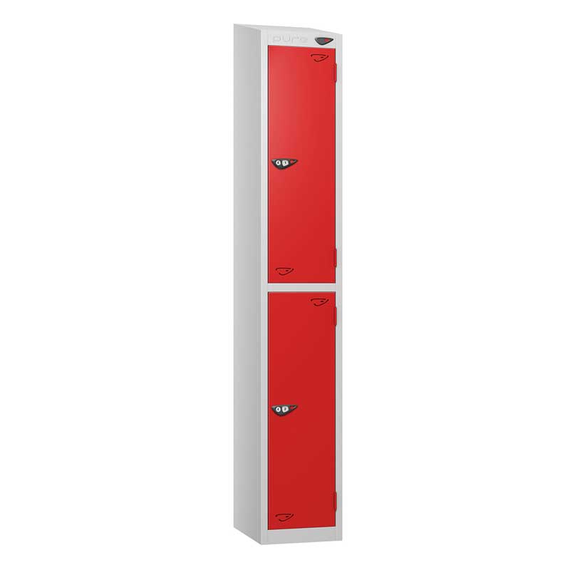 PRIME 2 Tier Steel Lockers - Sloping Top – 300(w) x 450(d)mm