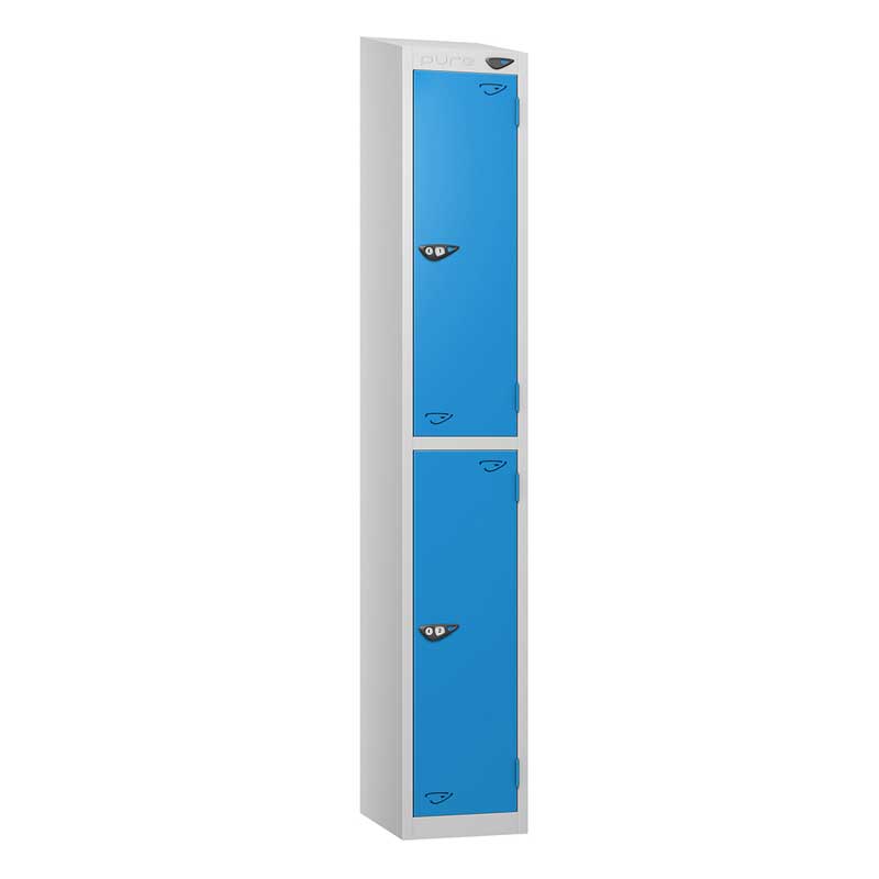 PRIME 2 Tier Steel Lockers - Sloping Top – 300(w) x 450(d)mm