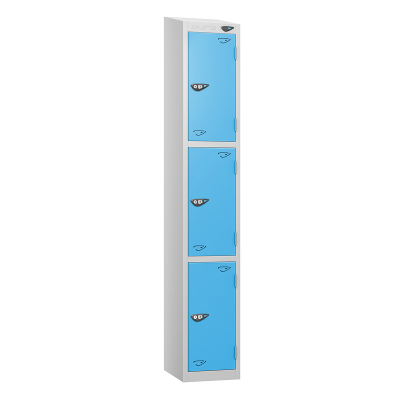 PRIME 3 Tier Steel Lockers - Sloping Top – 300(w) x 300(d)mm