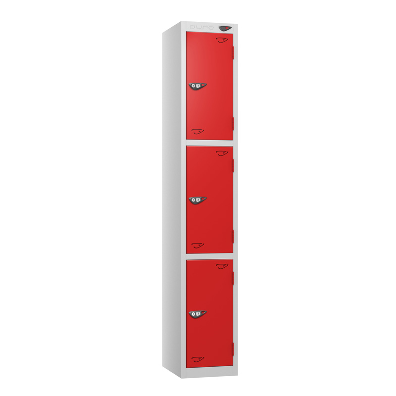 PRIME 3 Tier Steel Lockers - Flat Top – 300(w) x 450(d)mm