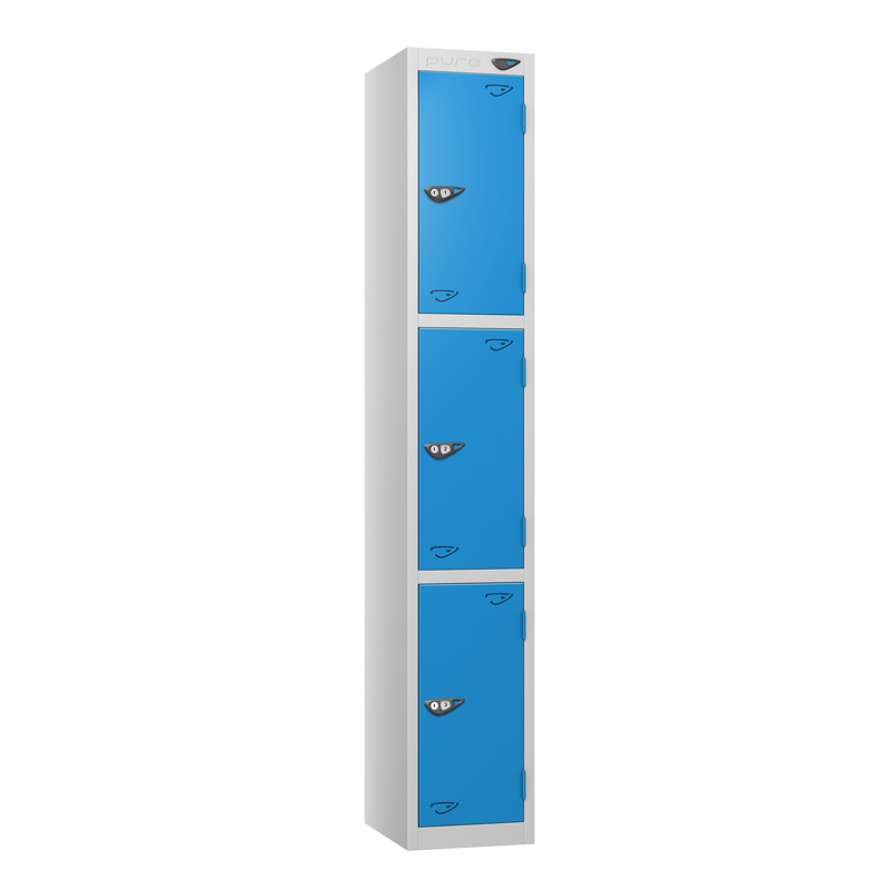 PRIME 3 Tier Steel Lockers - Flat Top – 300(w) x 380(d)mm