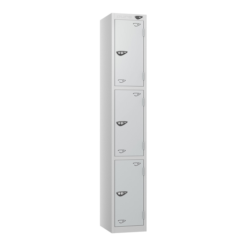 PRIME 3 Tier Steel Lockers - Flat Top – 380(w) x 450(d)mm