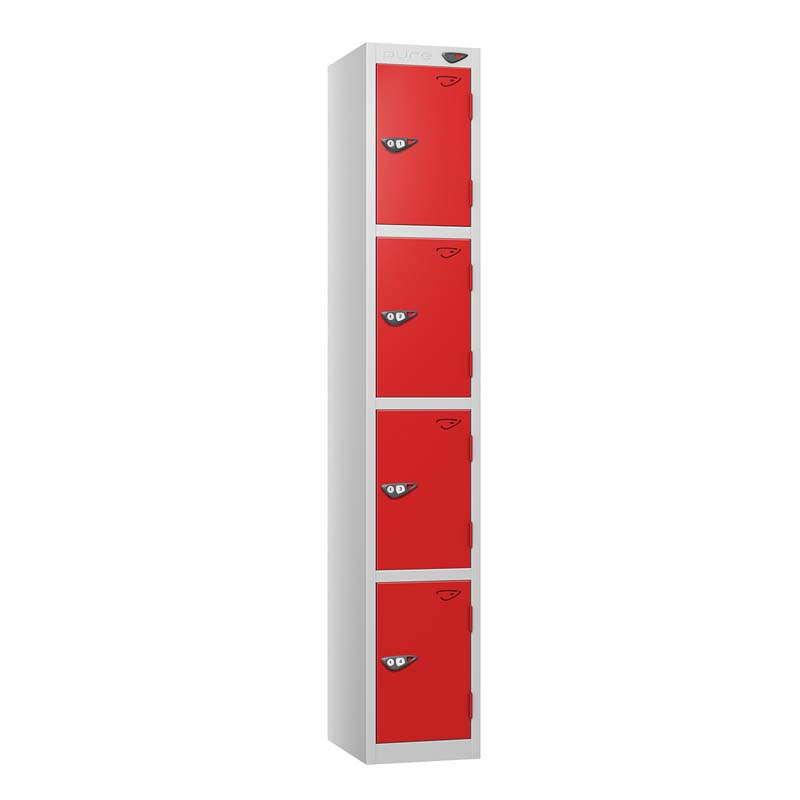 PRIME 4 Tier Steel Lockers - Flat Top – 300(w) x 450(d)mm