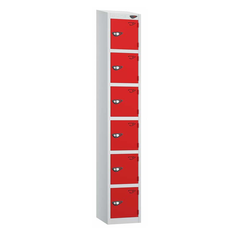 PRIME 6 Tier Steel Lockers - Sloping Top – 300(w) x 450(d)mm