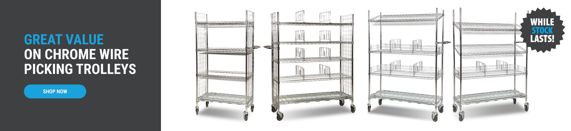 Chrome Wire Picking Trolleys Promotion