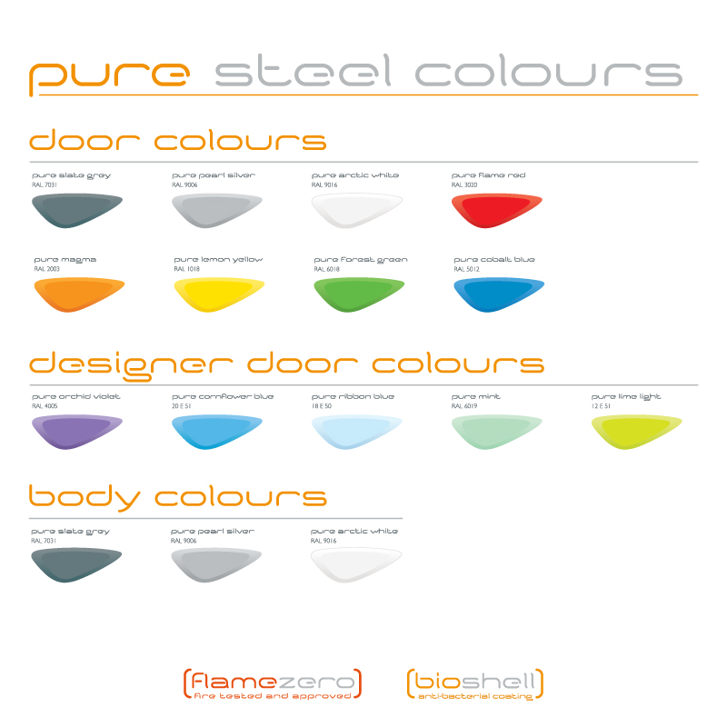 pure steel locker colours