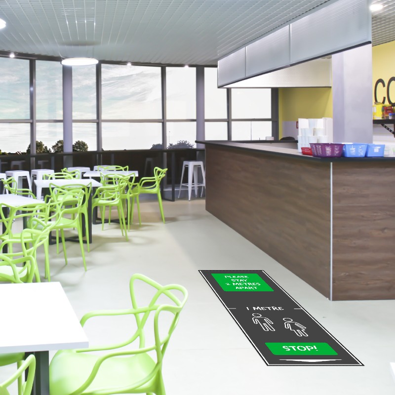 School Floor Mat (600x2000) , People, Grey/Green CSI Products