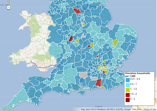 Figure 103. <em>Homelessness interactive map</em> (The Guardian)