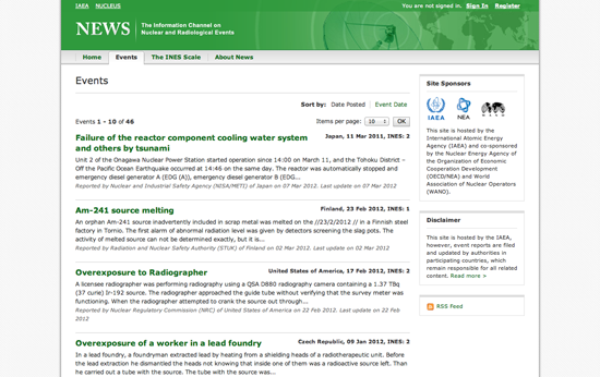 Figure 57. The International Atomic Energy Agency’s (IAEA) portal (news.iaea.org)