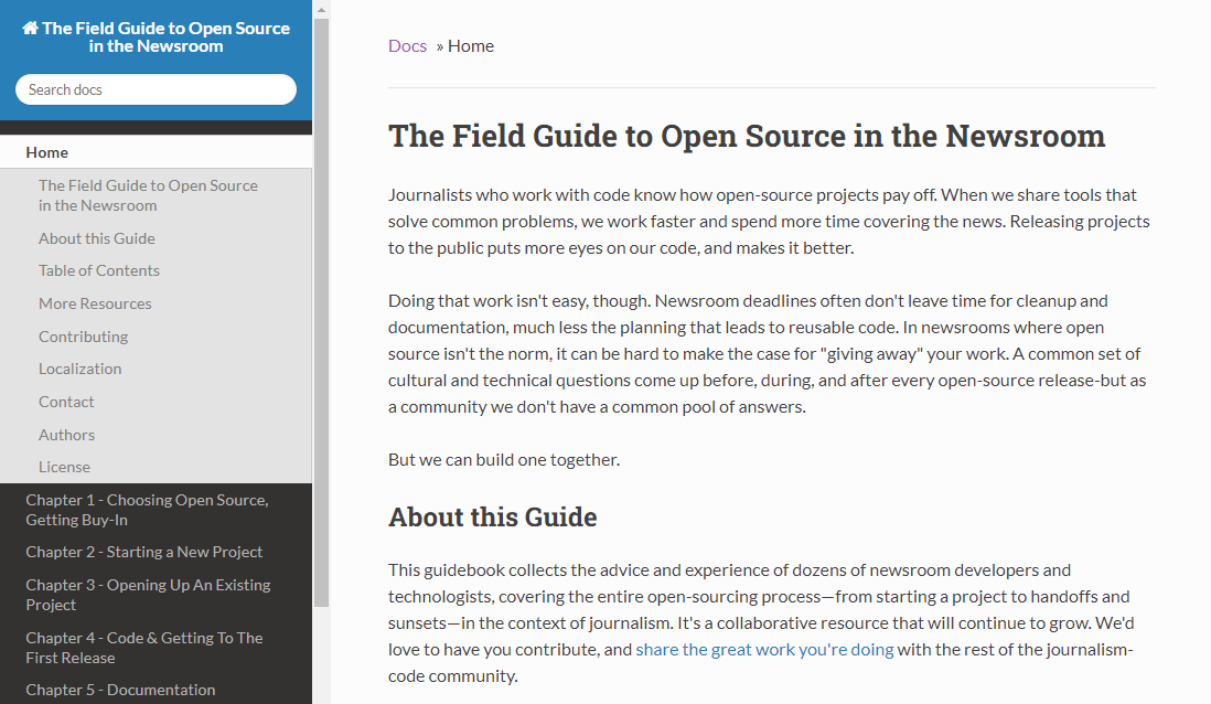 The Field Guide to Open Source in the Newsroom