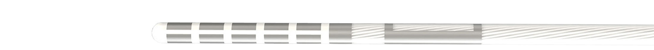 Stilisierte Darstellung einer Cartesia-Sonde, weiß mit mehreren silbernen Oberflächenelementen