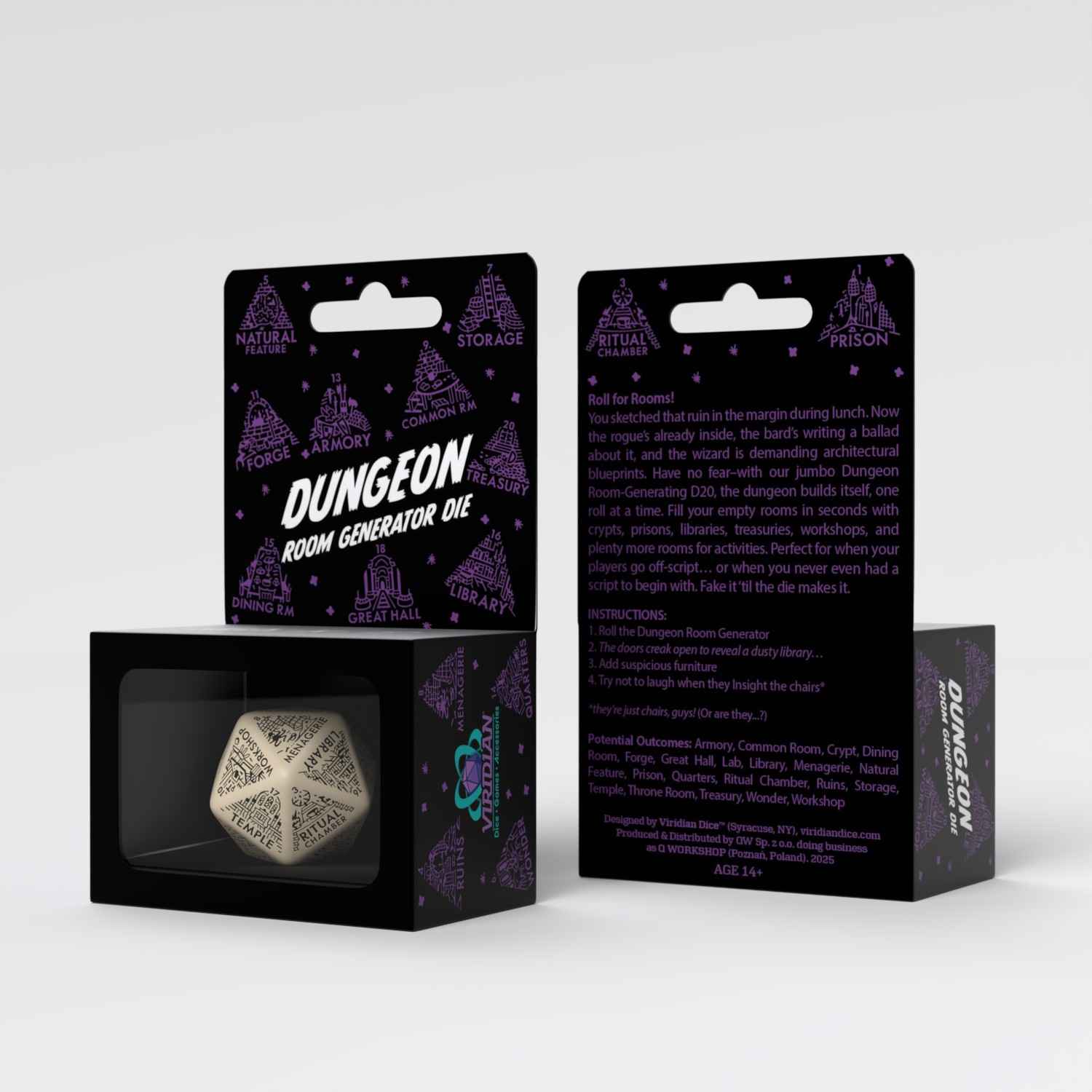 Dungeon Generator Die: Beige&Black