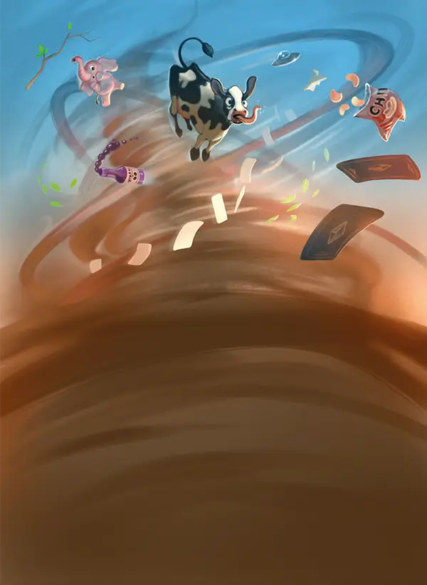 Illustrationen der Karte 14,5 des Kartenspiels FERTIG ICH HABE