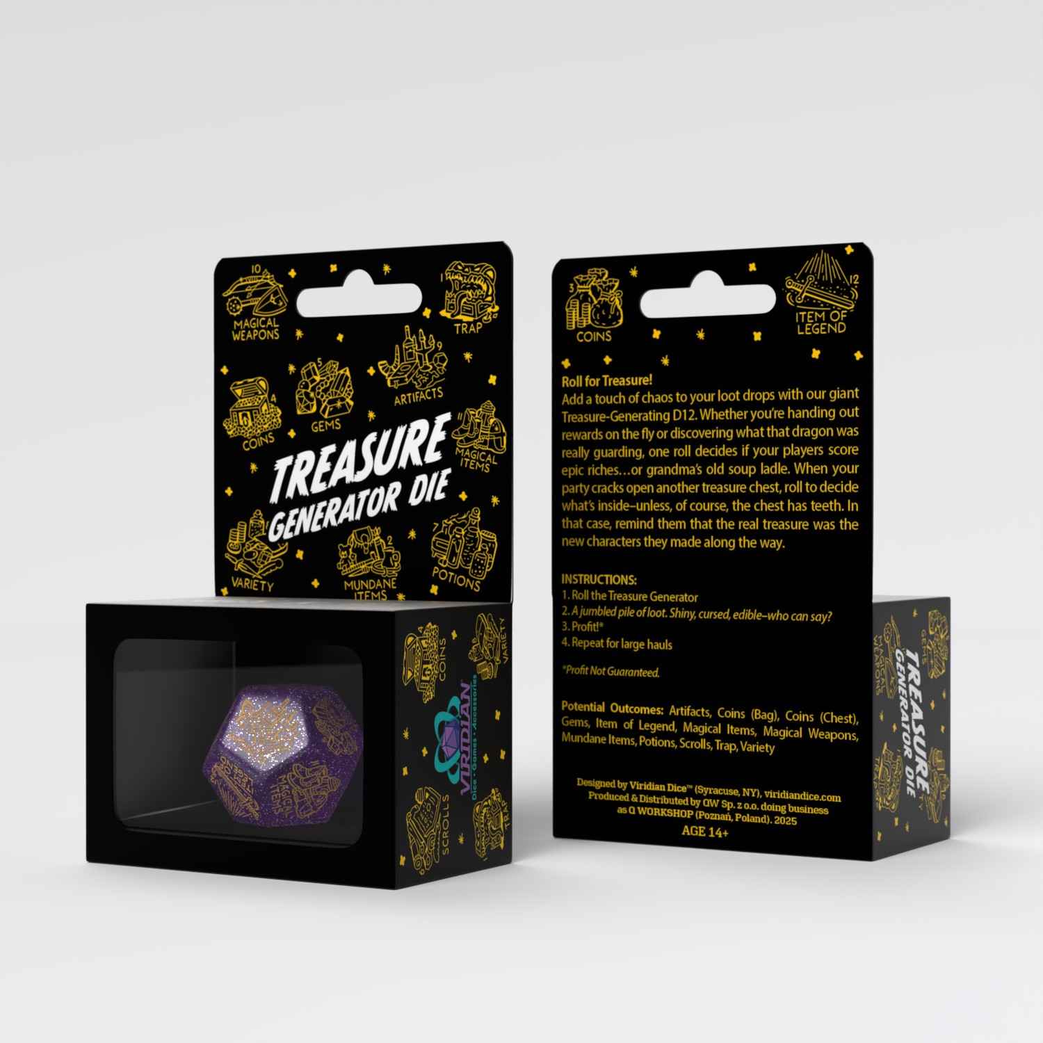 Treasure Generator Die: Shimmering Purple&GolD