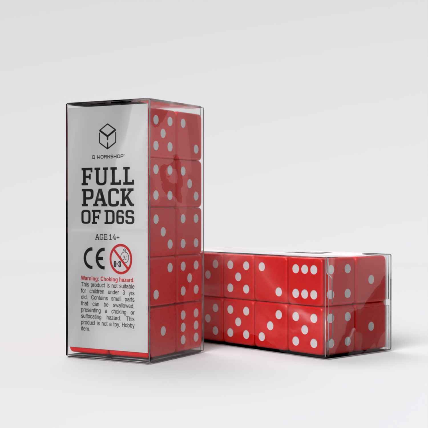 Full Pack of D6s: Red&White