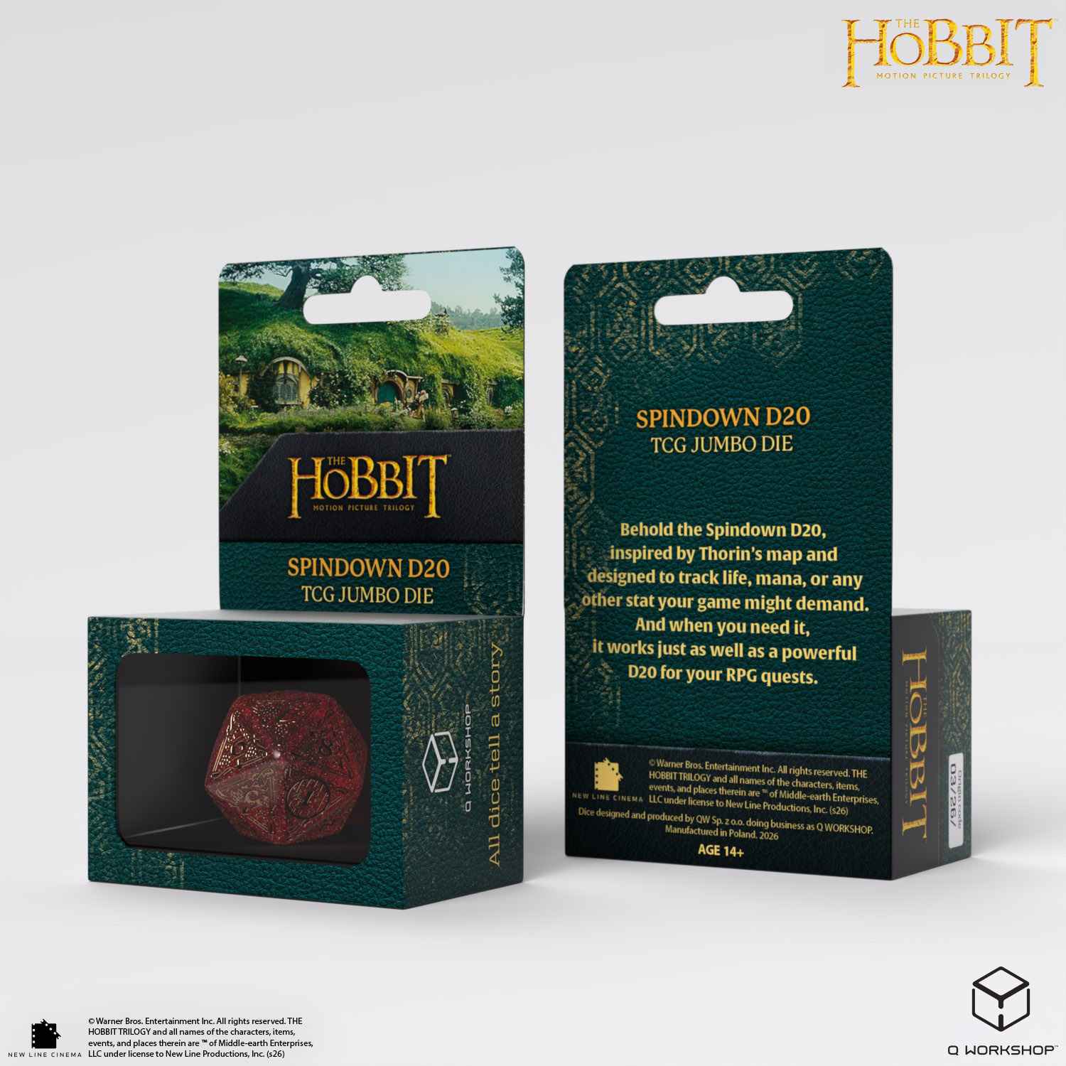 The Hobbit Spindown D20 - Ember TCG Jumbo Die