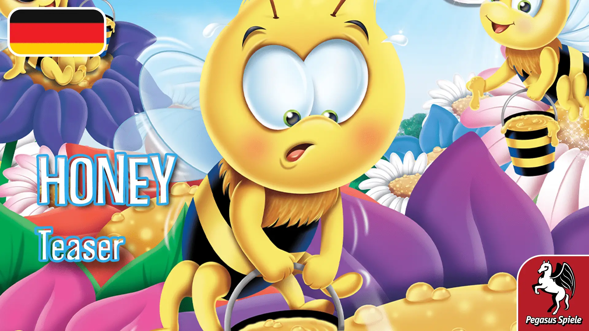 Honey Teaser; Illustration des Brettspiel Honey; Deutschlandflagge