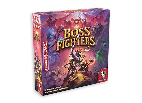Produktgrafik des Brettspiels Boss Fighters QR