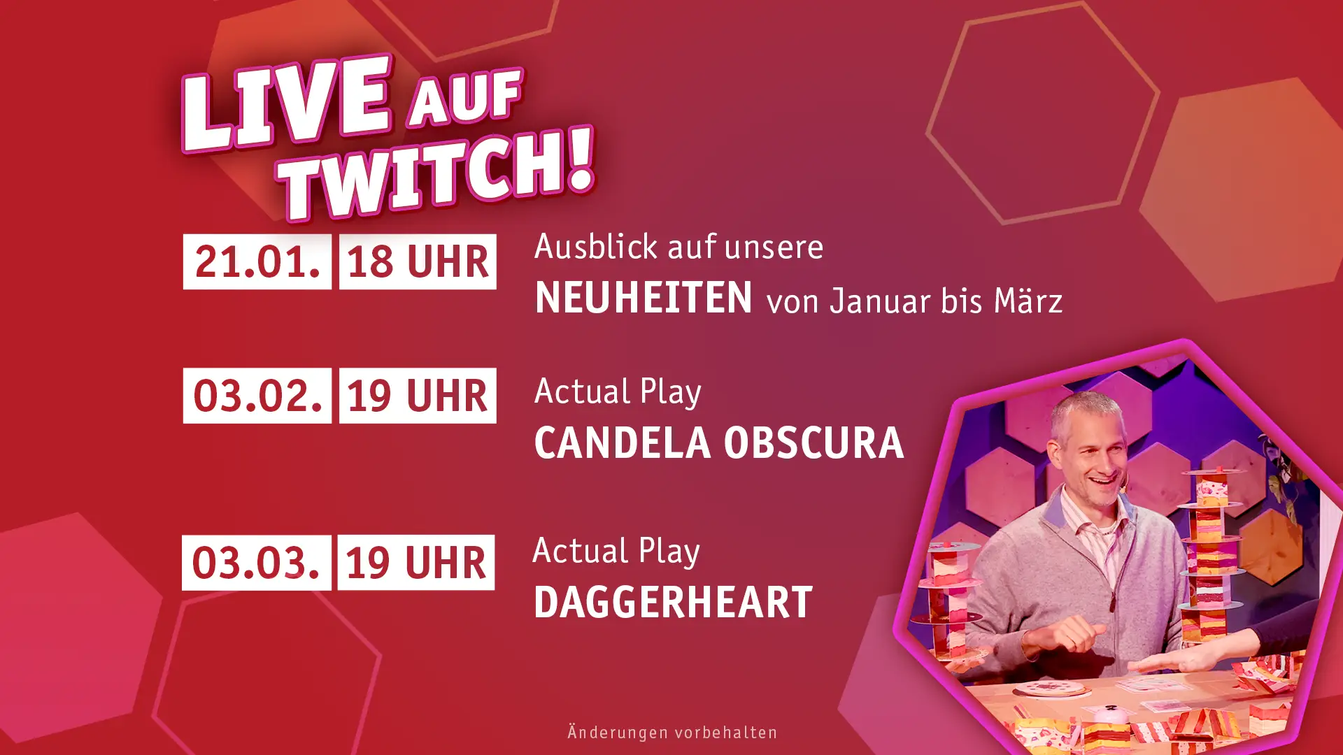 Live auf Twitch Frühjahr 2026