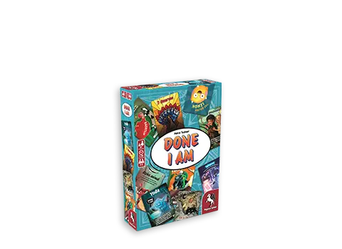 Product graphics for the card game DONE I AM