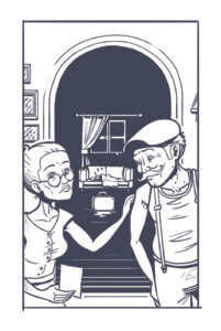 Grafik aus dem Spiel Der rote Faden – Im Schatten des Tigers, Großeltern