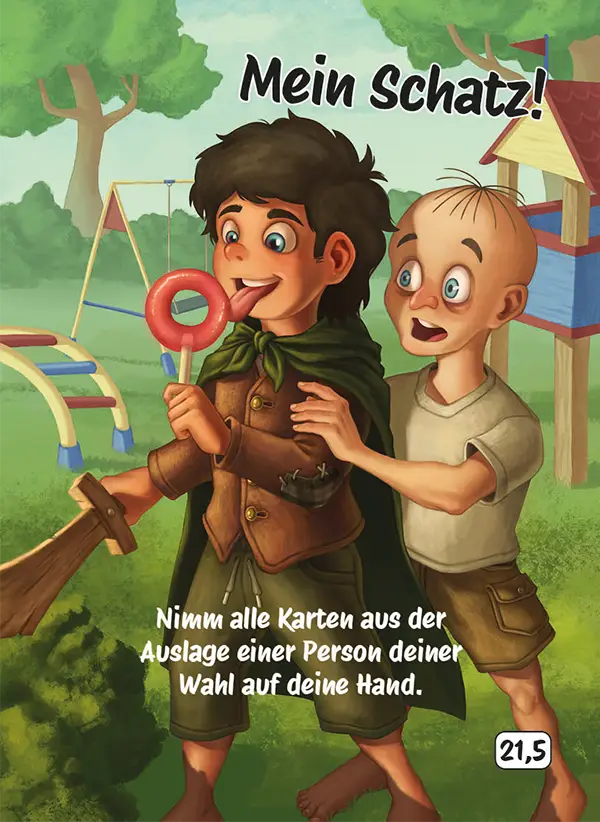 Karte 21,5 des Kartenspiels FERTIG ICH HABE