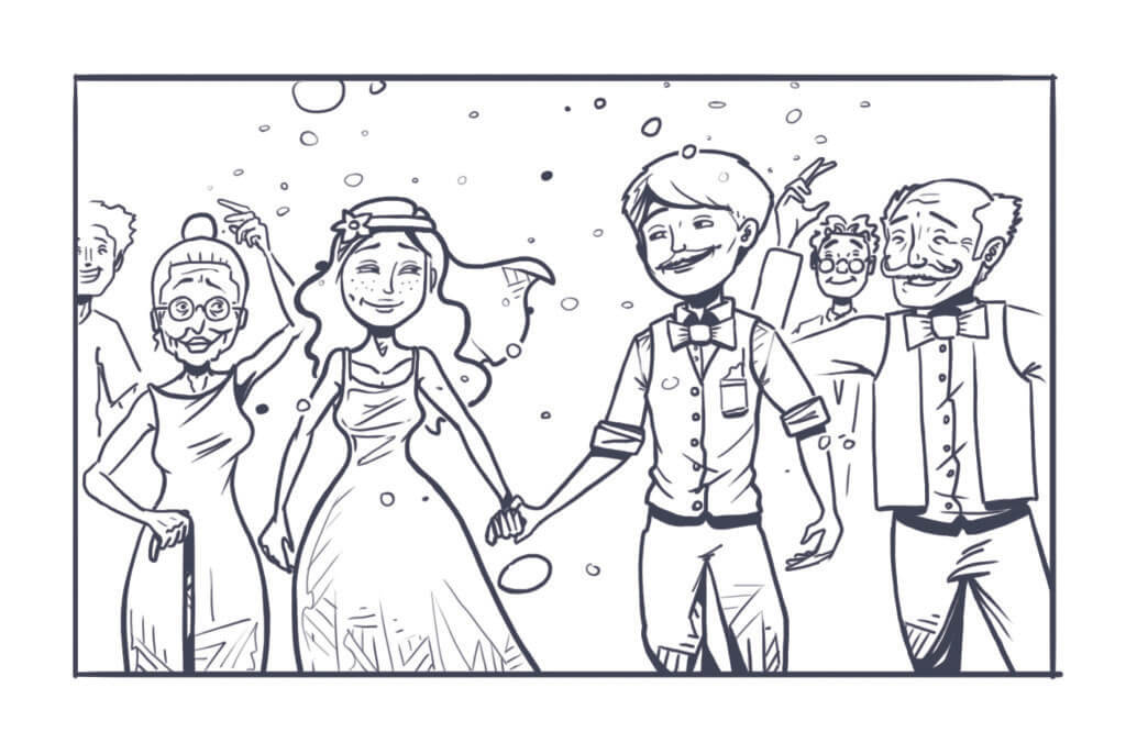 Grafik aus dem Spiel Der rote Faden – Im Schatten des Tigers, Hochzeit