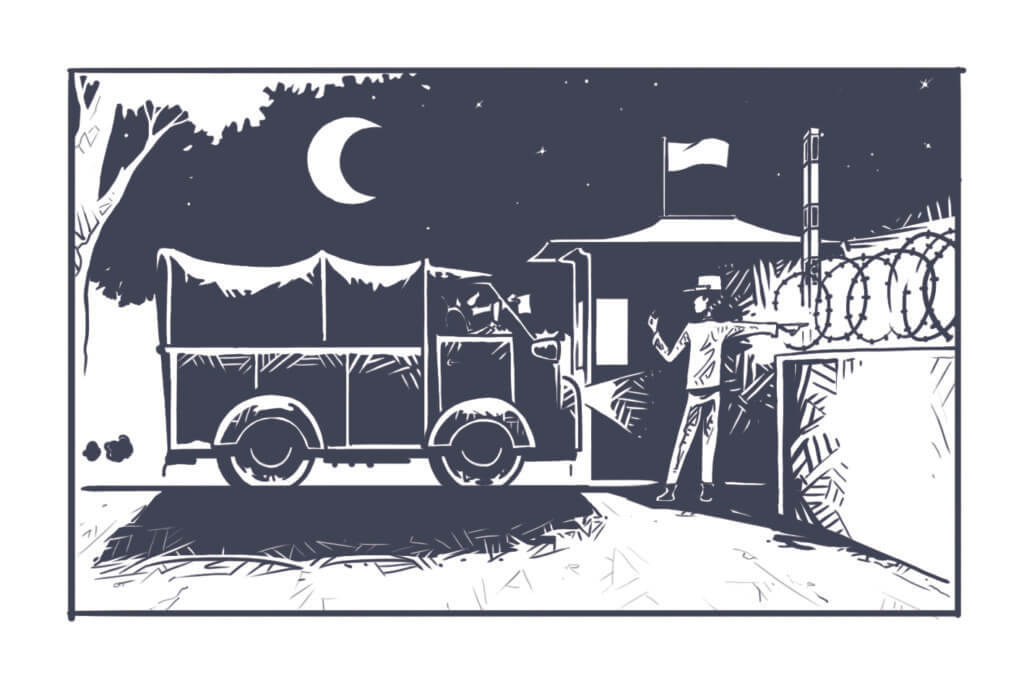 Grafik aus dem Spiel Der rote Faden – Im Schatten des Tigers, LKW Ankunft