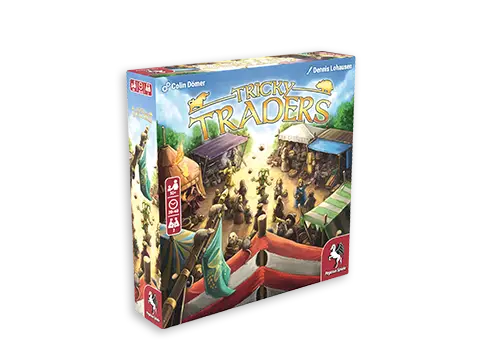 Product graphics for the board game Tricky Traders