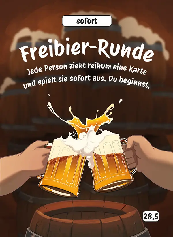 Karte 28,5 des Kartenspiels FERTIG ICH HABE