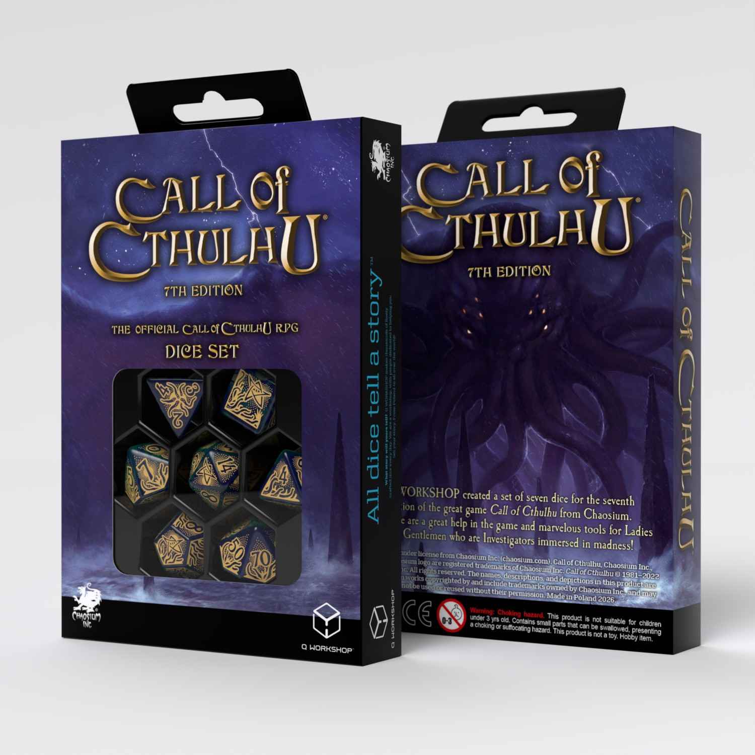 Call of Cthulhu 7th Edition - Blue-green & Gold Dice Set