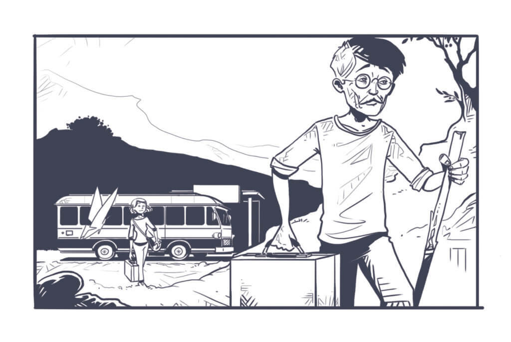 Grafik aus dem Spiel Der rote Faden – Im Schatten des Tigers, Auf dem Weg ins alte Zuhause