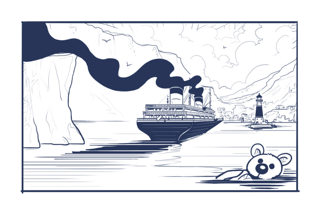 Grafik aus dem Spiel Der rote Faden – Im Schatten des Tigers, Dampfschiff