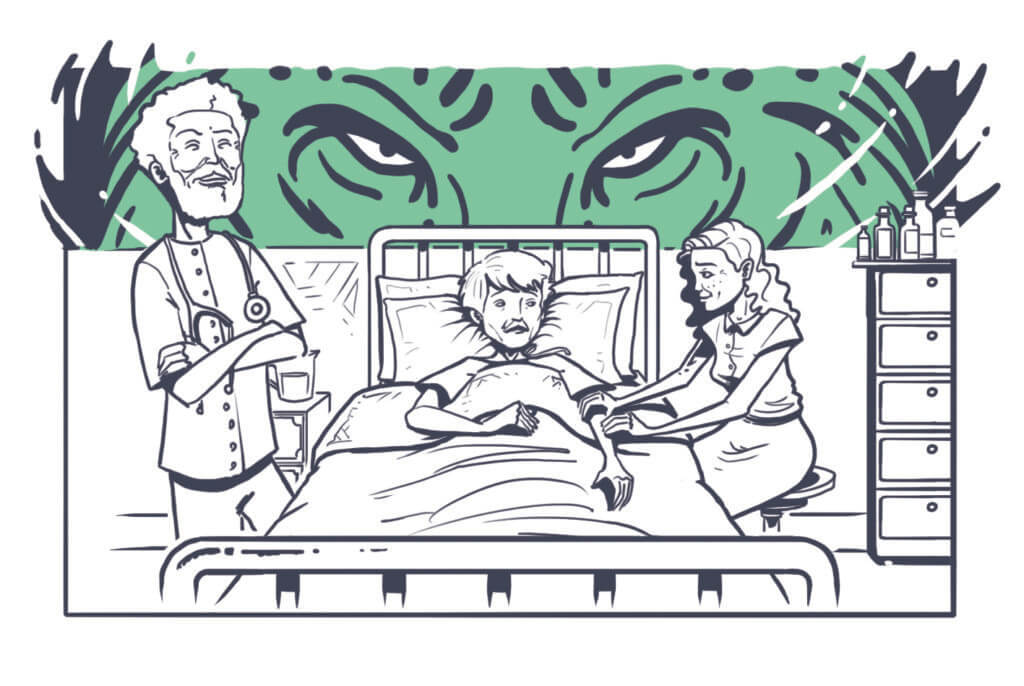 Grafik aus dem Spiel Der rote Faden – Im Schatten des Tigers, Krankenhaus