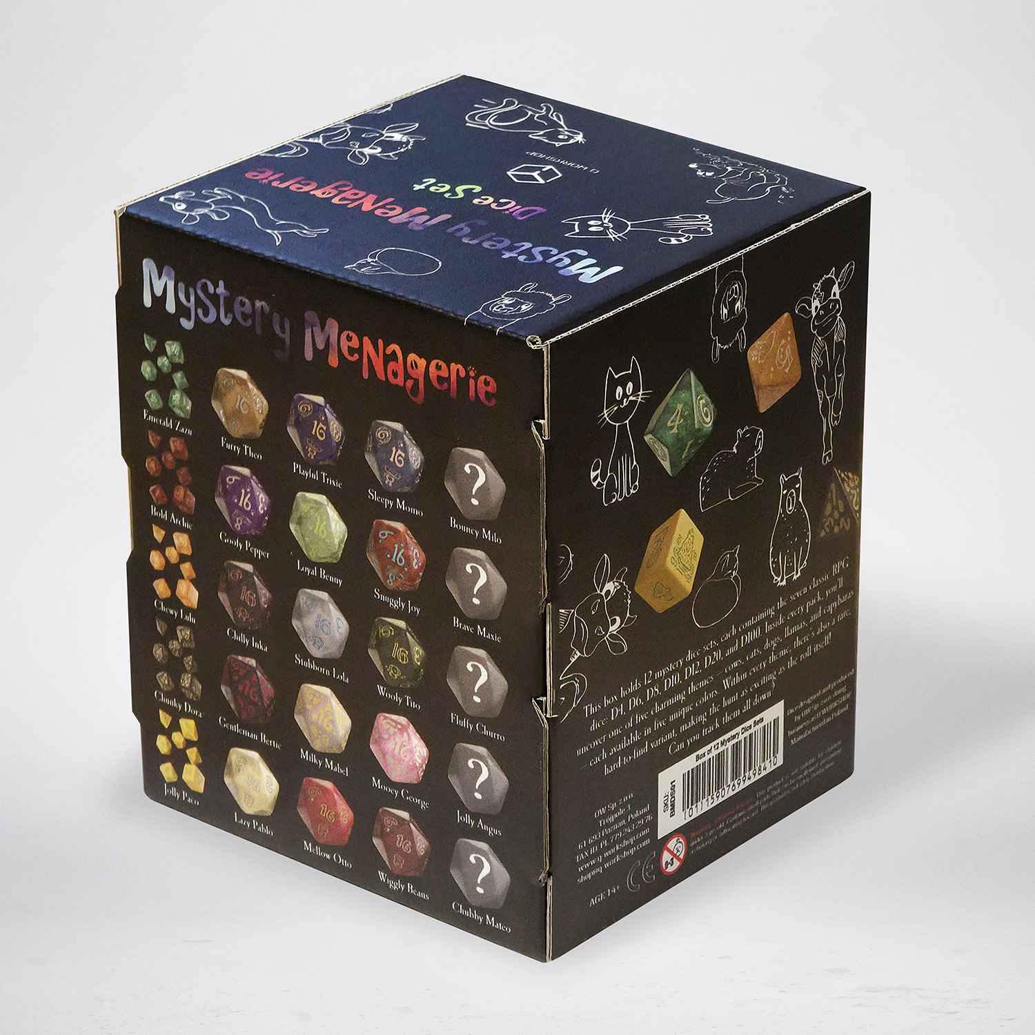 Box of 12 Mystery Menagerie Dice Sets