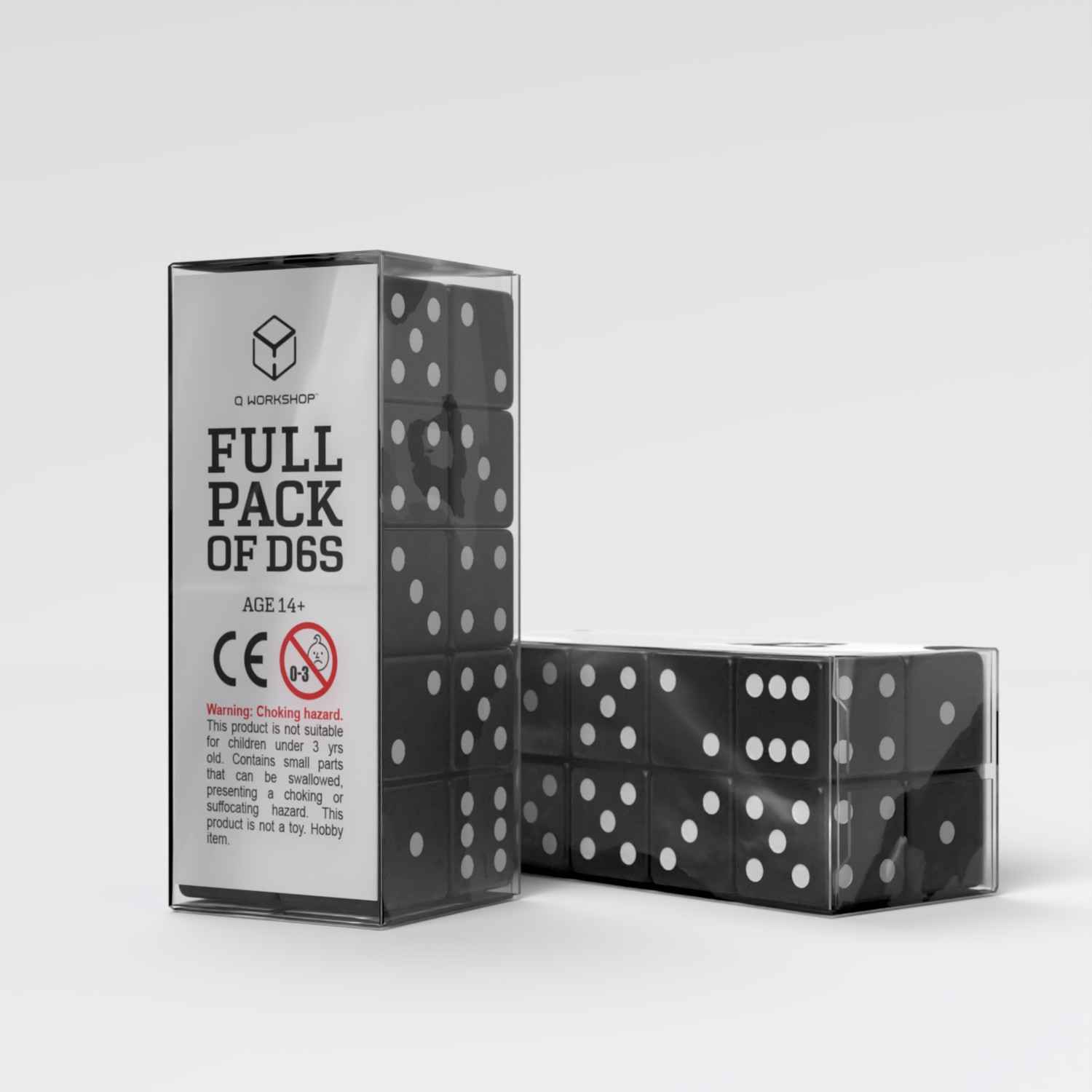 Full Pack of D6s: Black&White