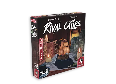 Rival Cities (Deep Print Games) Produktgrafik des Brettspiels Rival Cities