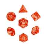 Würfelset Pearl: Orange/White (7)