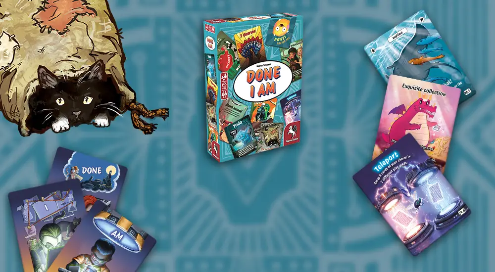 Product Image and Illustrations of the Card game DONE I AM