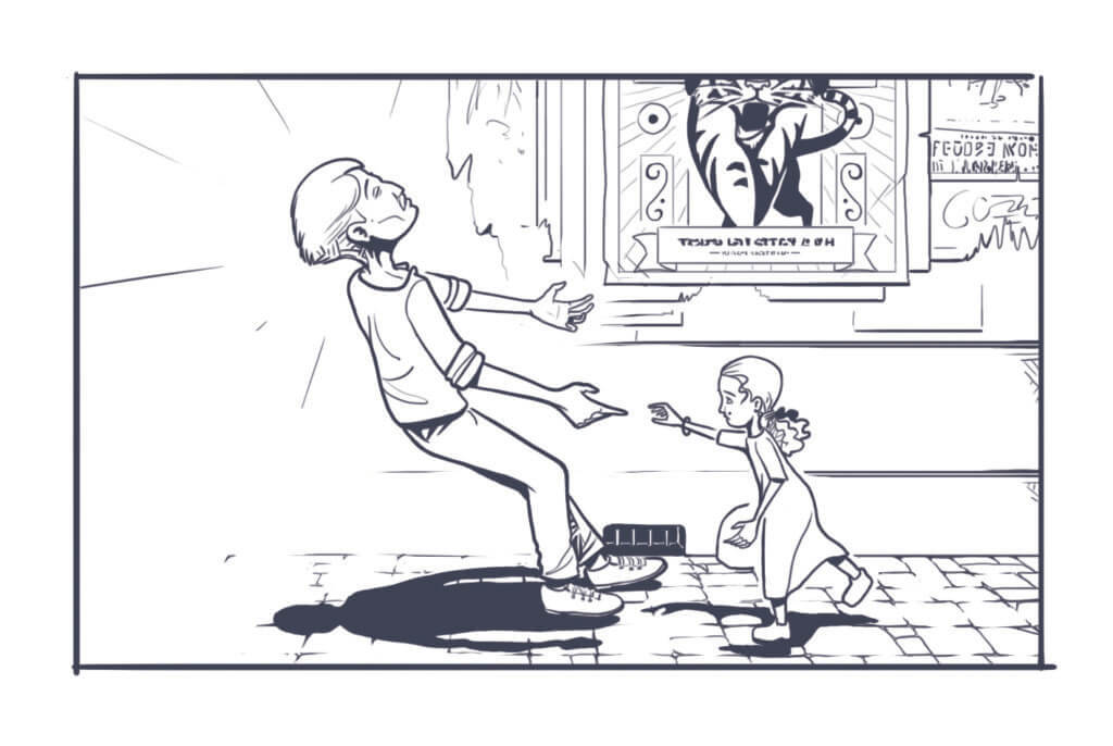 Grafik aus dem Spiel Der rote Faden – Im Schatten des Tigers, Ohnmacht