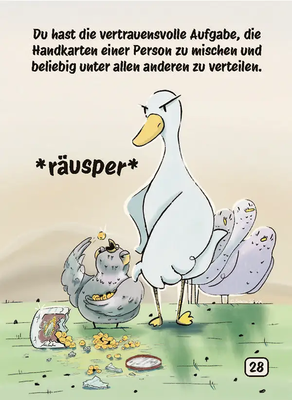 Karte 28 des Kartenspiels ICH HABE FERTIG