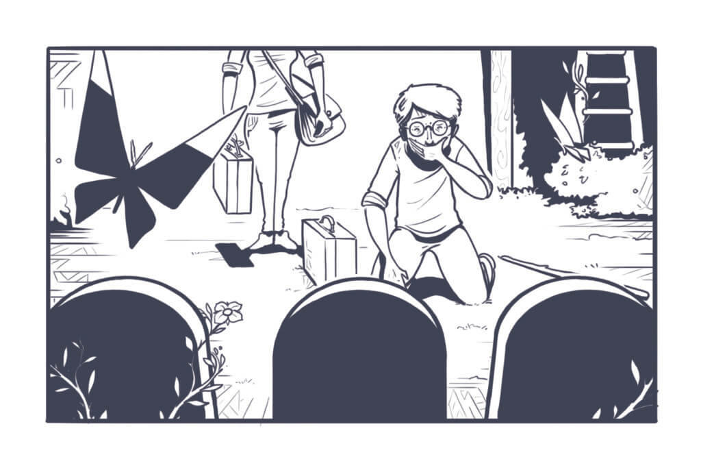 Grafik aus dem Spiel Der rote Faden – Im Schatten des Tigers, Gräber