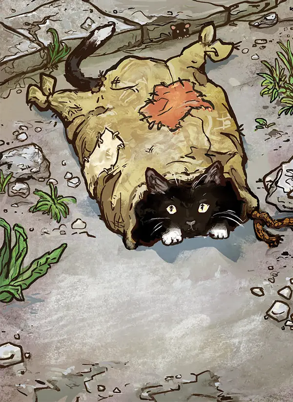 Illustrationen der Karte 46,5 des Kartenspiels FERTIG ICH HABE