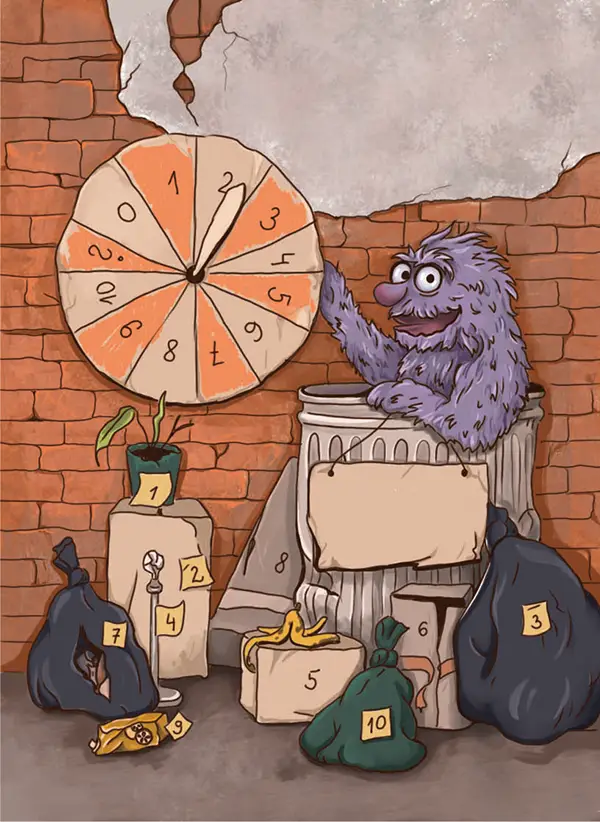 Illustrationen der Karte 17,5 des Kartenspiels FERTIG ICH HABE