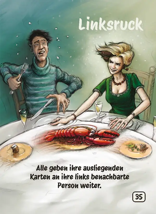 Karte 35 des Kartenspiels ICH HABE FERTIG