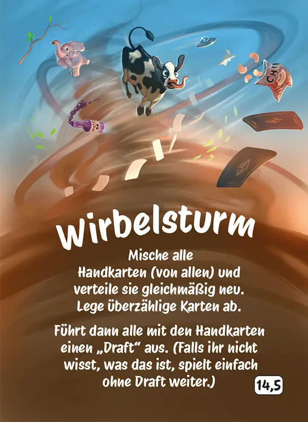 Karte 14,5 des Kartenspiels FERTIG ICH HABE